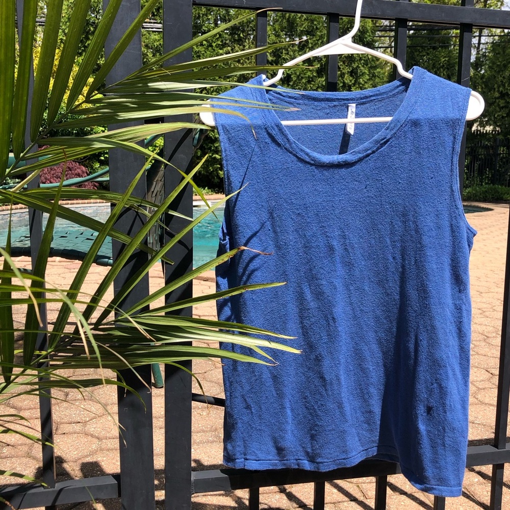 Blue Tank top. 100% linen